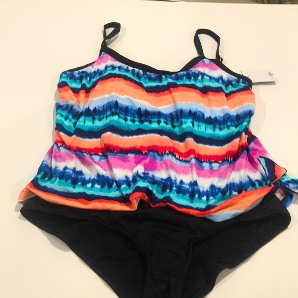 Apt. 9 One piece bathing suit with discrete Tommy cover-up tummy control XL NWT